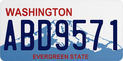 WA license plate ABD9571
