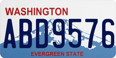WA license plate ABD9576