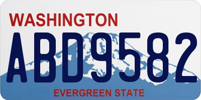 WA license plate ABD9582