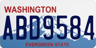 WA license plate ABD9584