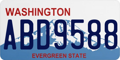 WA license plate ABD9588