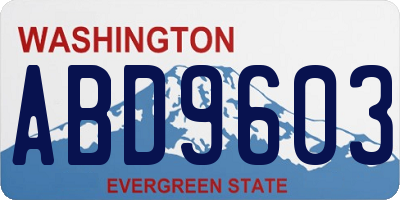 WA license plate ABD9603