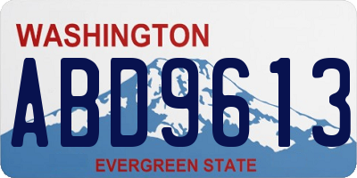 WA license plate ABD9613