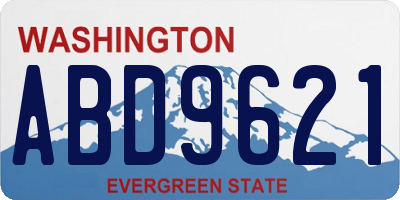 WA license plate ABD9621