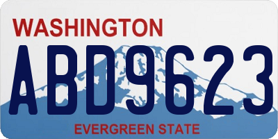 WA license plate ABD9623