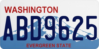 WA license plate ABD9625