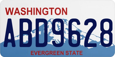 WA license plate ABD9628
