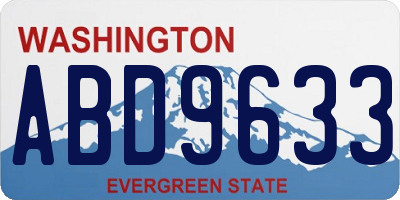 WA license plate ABD9633