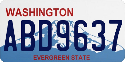 WA license plate ABD9637