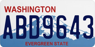 WA license plate ABD9643