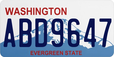 WA license plate ABD9647