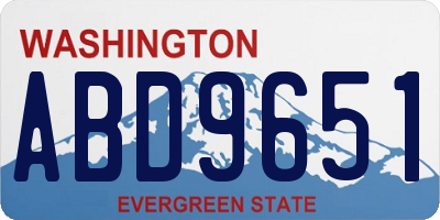 WA license plate ABD9651
