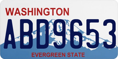 WA license plate ABD9653