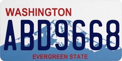 WA license plate ABD9668