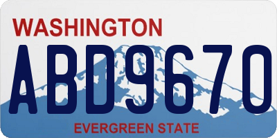 WA license plate ABD9670