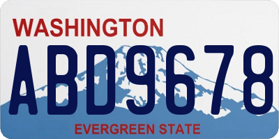 WA license plate ABD9678