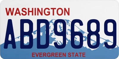 WA license plate ABD9689