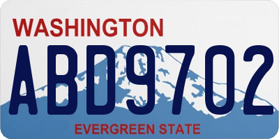 WA license plate ABD9702