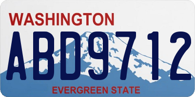 WA license plate ABD9712