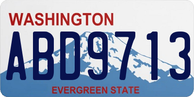 WA license plate ABD9713
