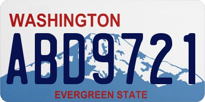 WA license plate ABD9721