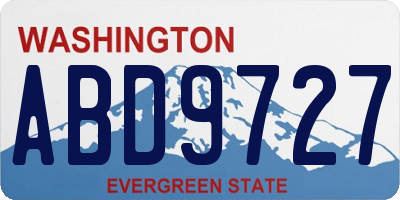 WA license plate ABD9727