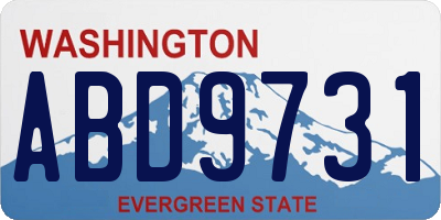 WA license plate ABD9731