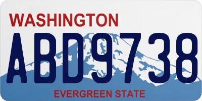 WA license plate ABD9738