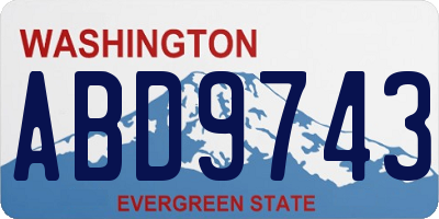 WA license plate ABD9743