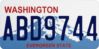 WA license plate ABD9744