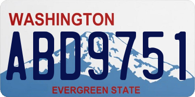 WA license plate ABD9751