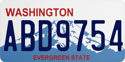 WA license plate ABD9754