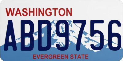 WA license plate ABD9756