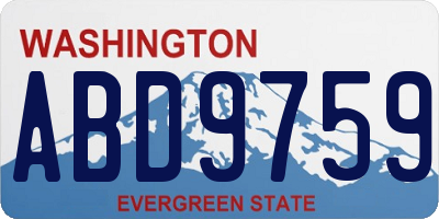 WA license plate ABD9759