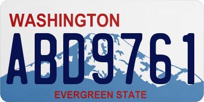 WA license plate ABD9761