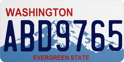 WA license plate ABD9765