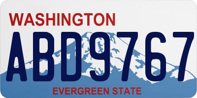 WA license plate ABD9767