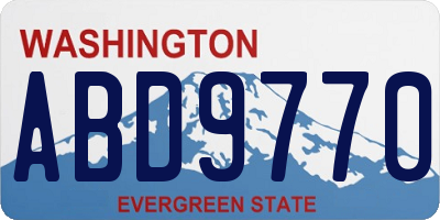 WA license plate ABD9770