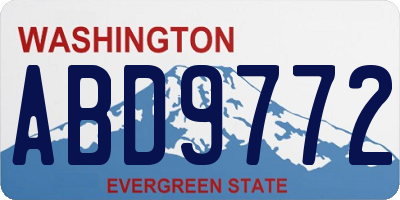 WA license plate ABD9772