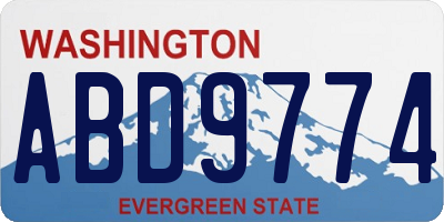 WA license plate ABD9774