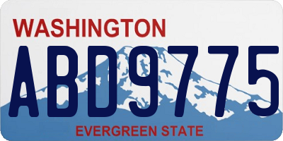 WA license plate ABD9775