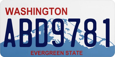 WA license plate ABD9781