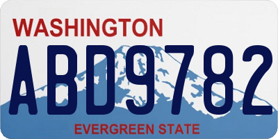 WA license plate ABD9782