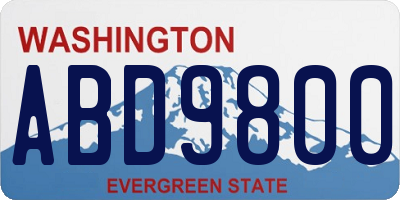 WA license plate ABD9800