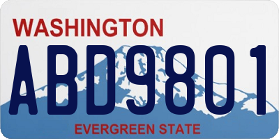 WA license plate ABD9801