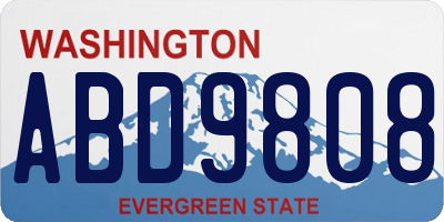 WA license plate ABD9808