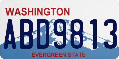WA license plate ABD9813