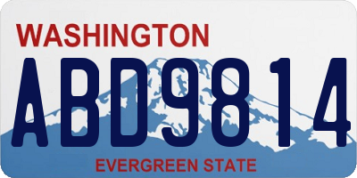 WA license plate ABD9814