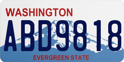 WA license plate ABD9818