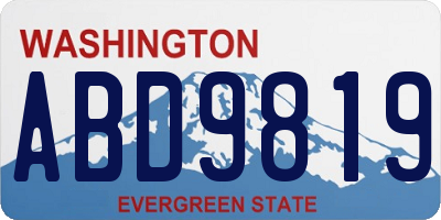WA license plate ABD9819